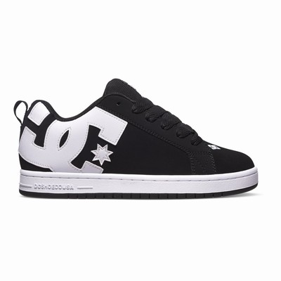 DC Court Graffik Men's Black/White Sneakers Australia Online GBP-584